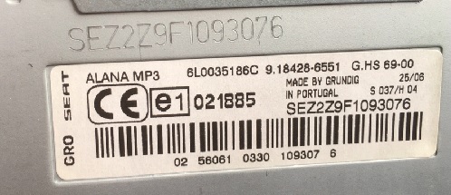 Radio (Unlocking Code Not Provided) for SEAT Altea 5P 5P1035186B